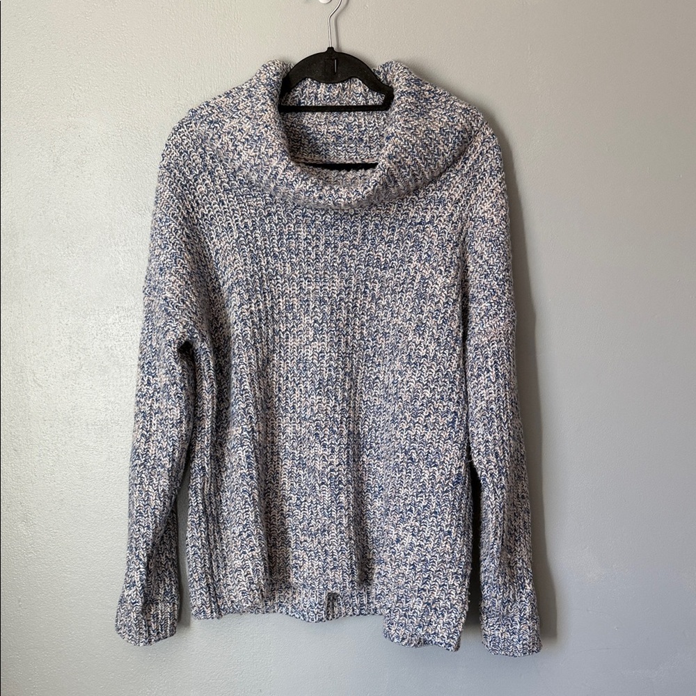Lands' End Womens Oversized Knit Chunky Cowl Neck Pullover Sweater size XL/P 18
